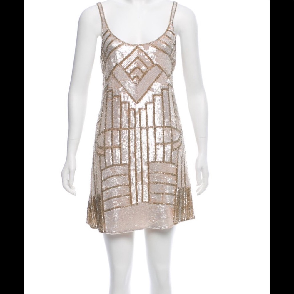 Parker Sequin Embellished Silk Dress